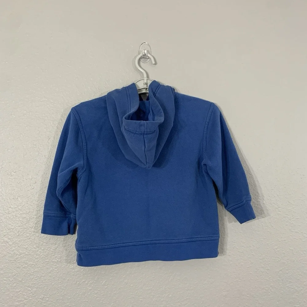Gap Kids Boy's Baltic Blue‎ Logo Hoodie XS 4-5 Fleece Pullover Kangaroo Pocket
